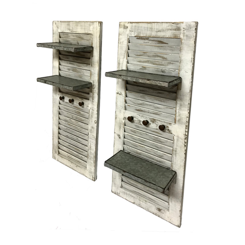 Gracie Oaks 2 Piece Shutter Panel Wall Decor Set & Reviews Wayfair